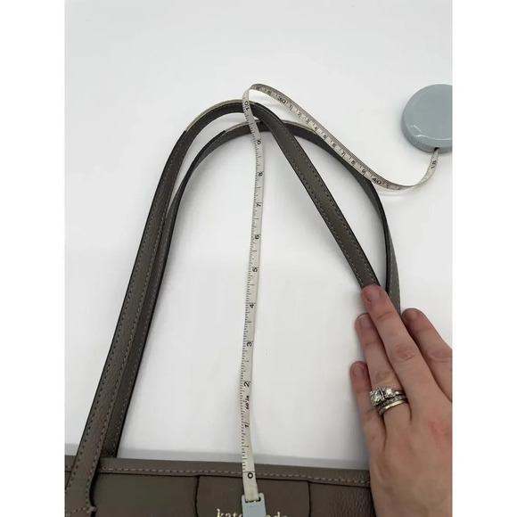Kate Spade Lori Tote Thunder Cloud Large Minimalist Old Money Luxury Leather - Picture 14 of 16